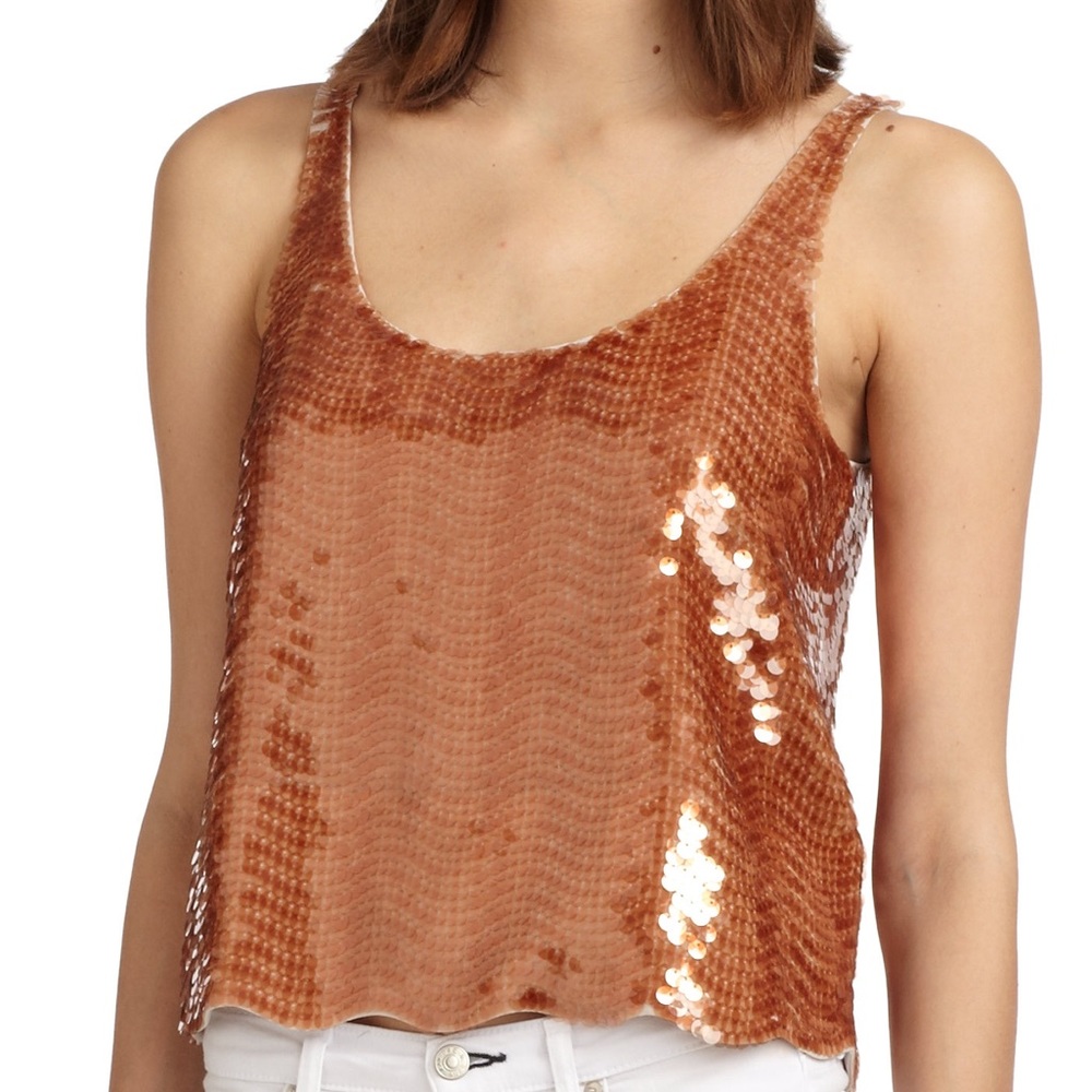 NWT BCBG Reese Sequin/Palette Top L